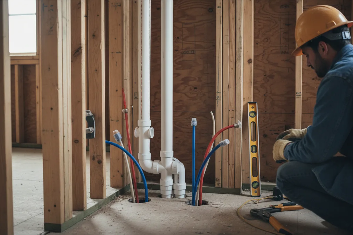 Drain and supply rough-in during Leak Detection in Wheelwright